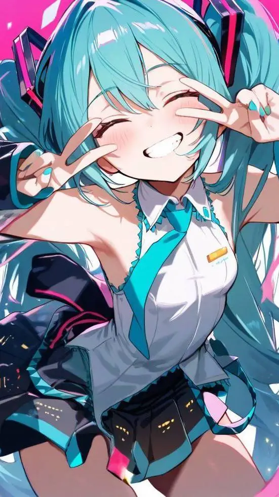ai character: Hatsune Miku ⊹♫⍢⃝𝄞 background