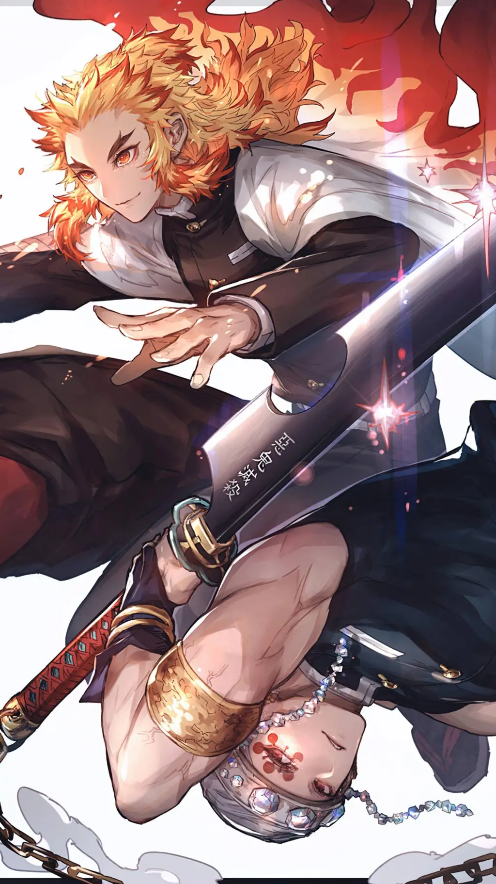ai character: uzui x rengoku  background