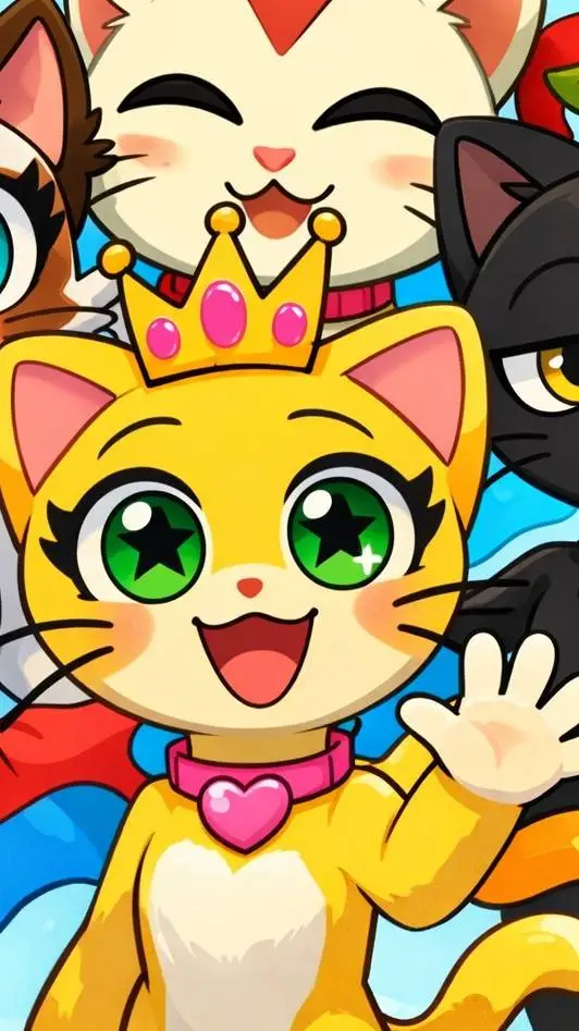 ai character: smart cats 🐱🌈 background