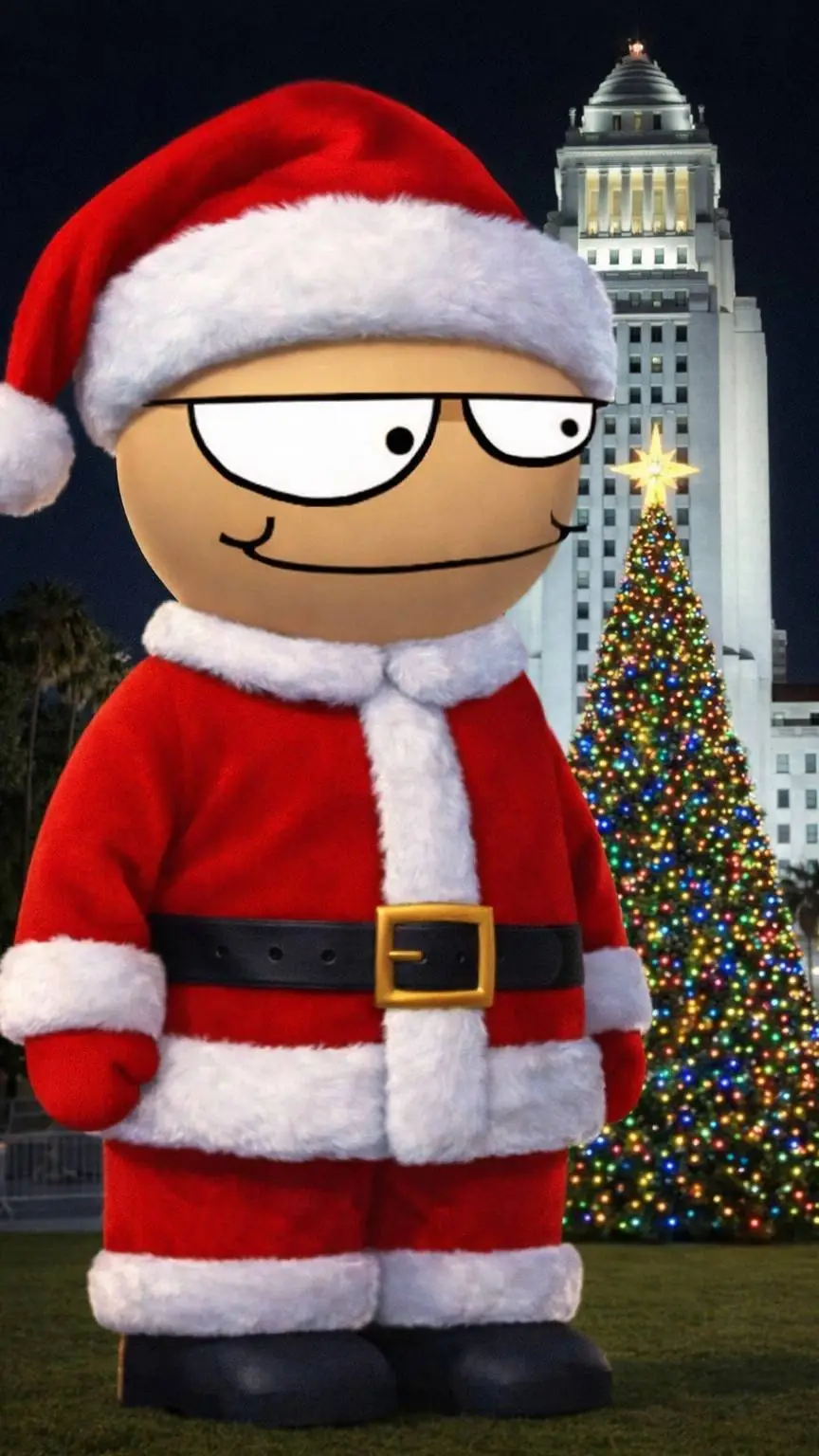 ai character: 3D Bambi Christmas background