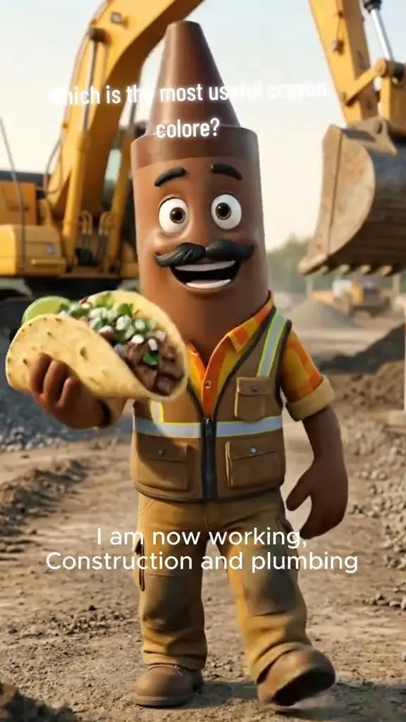 ai character: Brown Crayon background