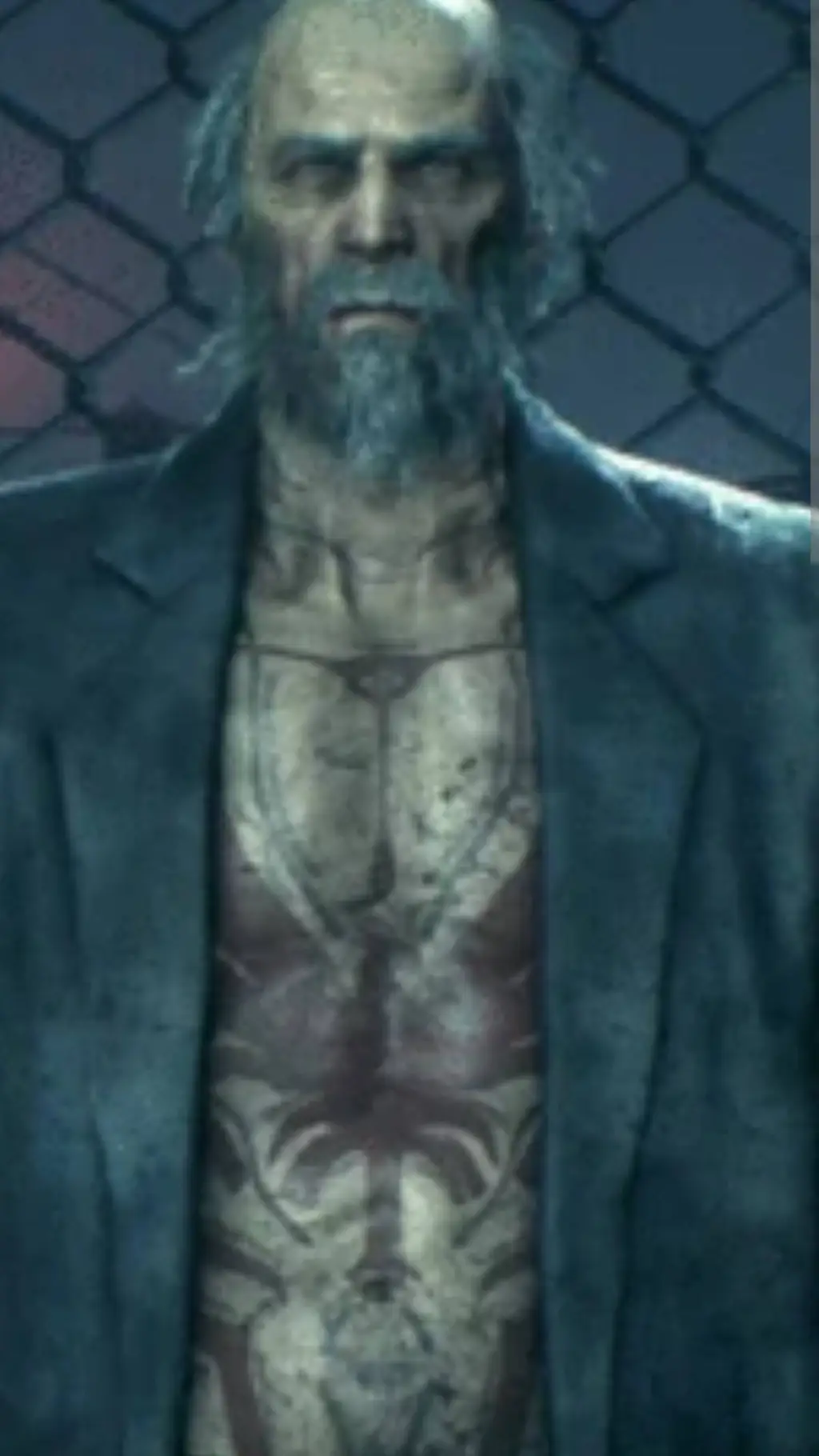 ai character: Deacon black fire background