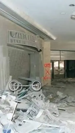 ai character: WTC MALL 9/11 background