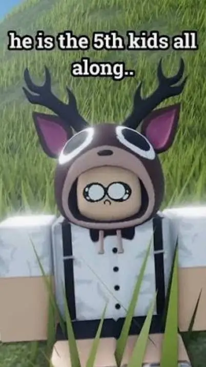 ai character: deer kid reaction  background