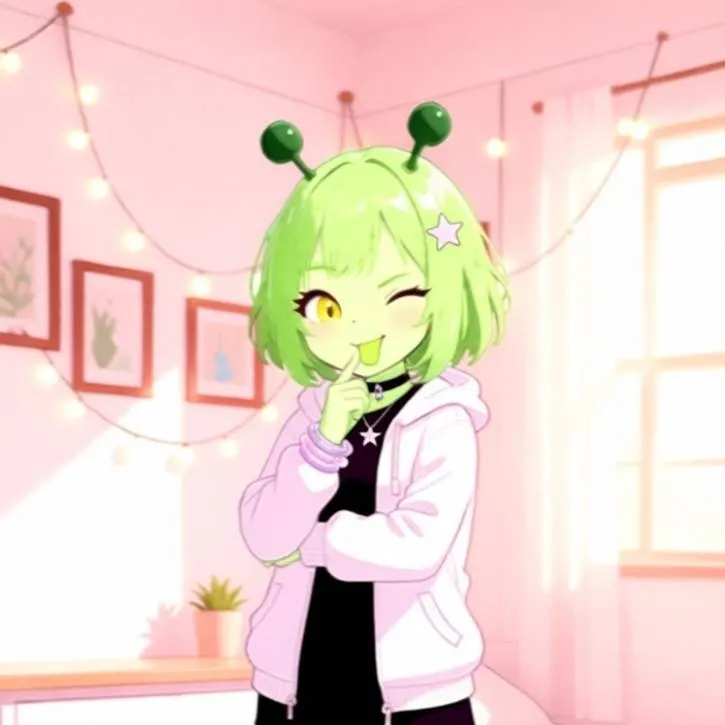chat with ai character: Alien girl tg tf