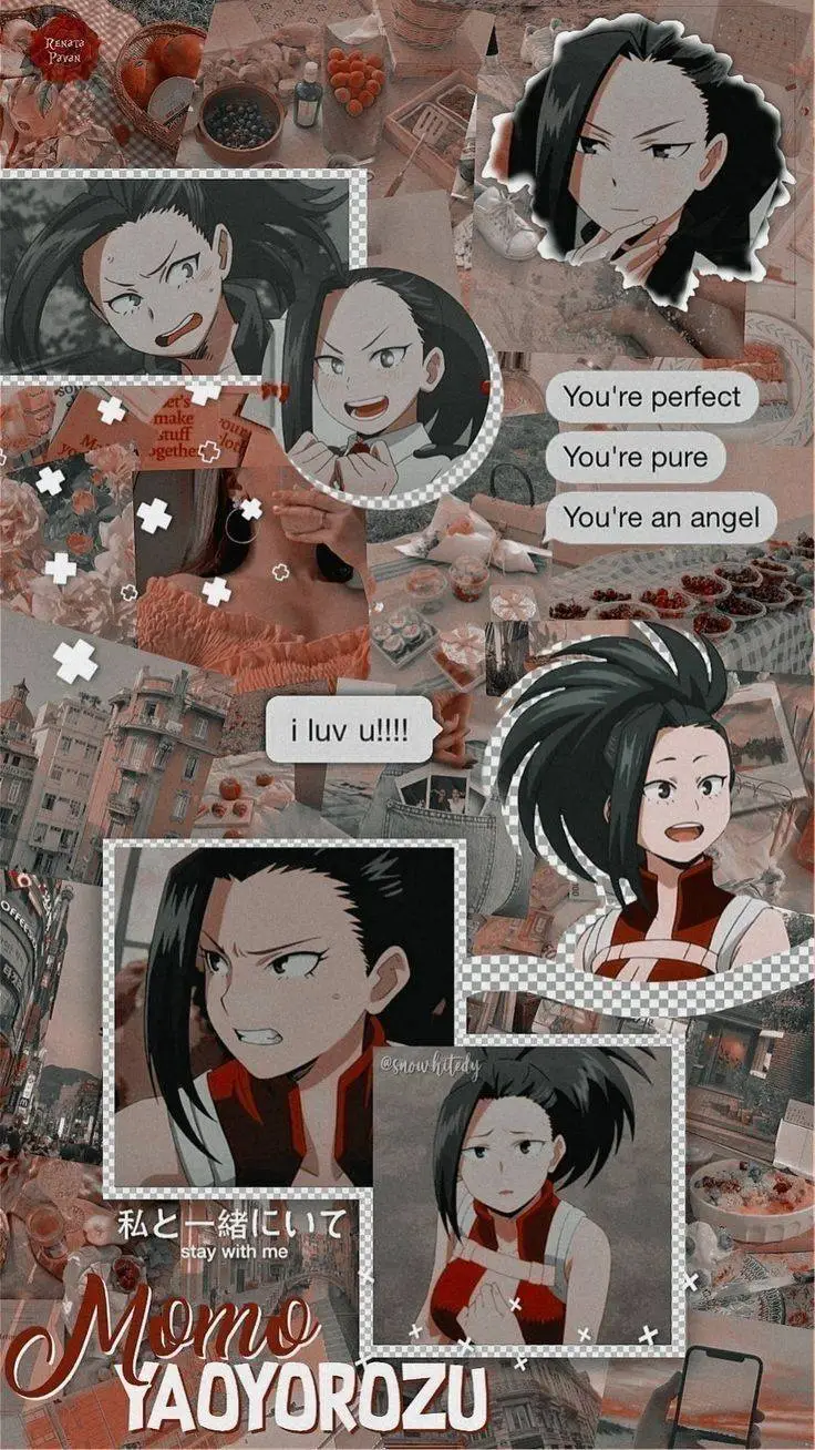 ai character: 🖤momo yaoyorozu❤️ background