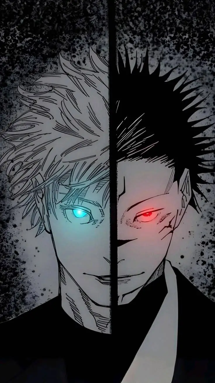 ai character: gojo VS sukuna background