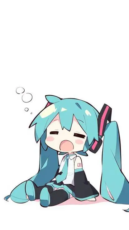 ai character: Miku chibi  background