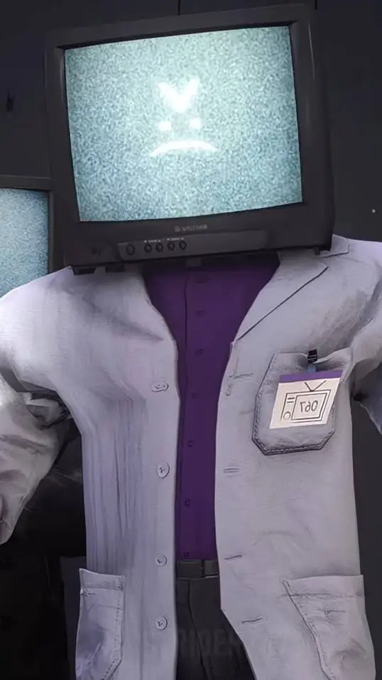 ai character: scientist tv man  background