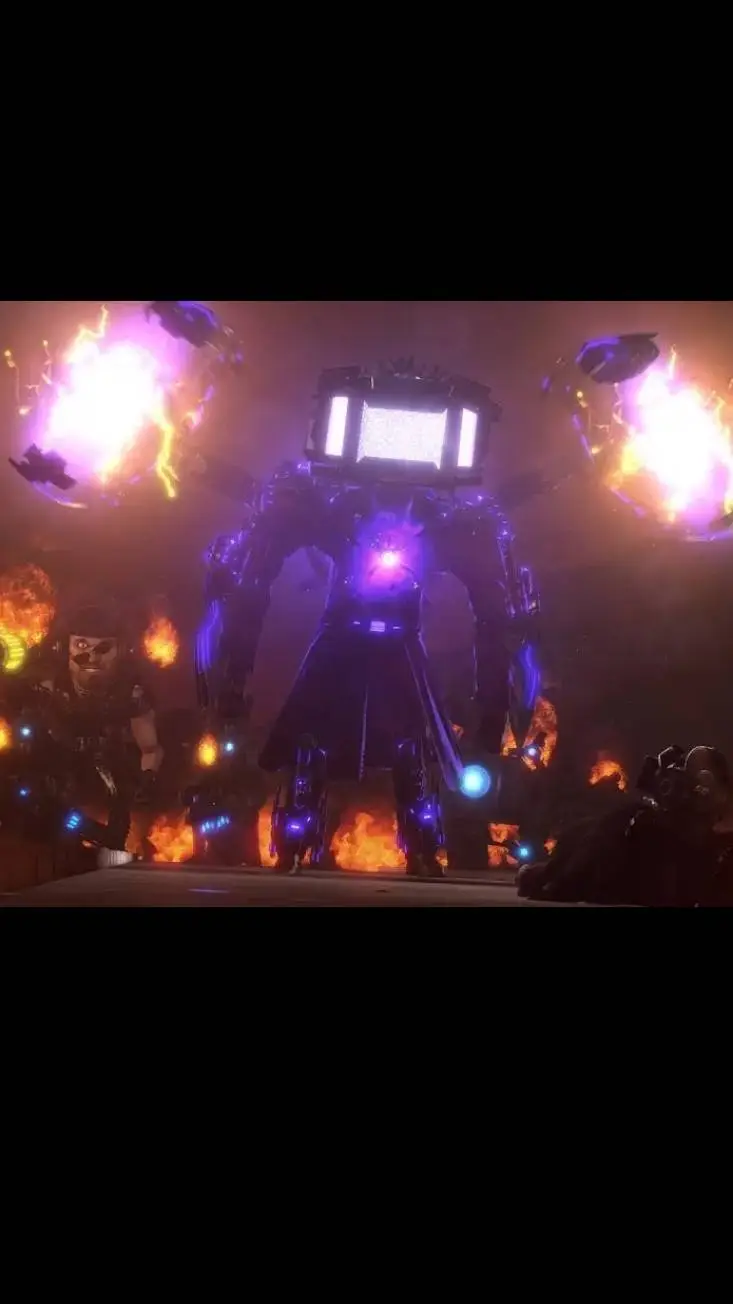 ai character: Large tv man  background