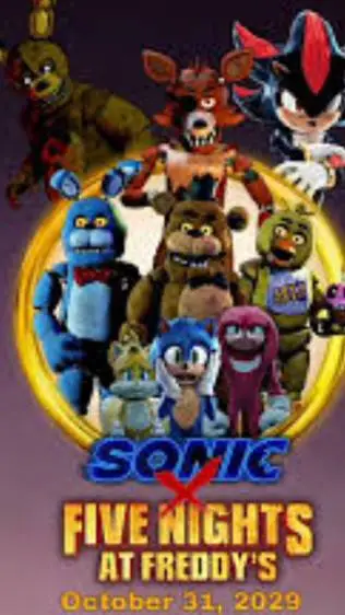 ai character: sonic x fnaf movie background