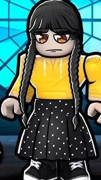 ai character: Wednesday in doors background