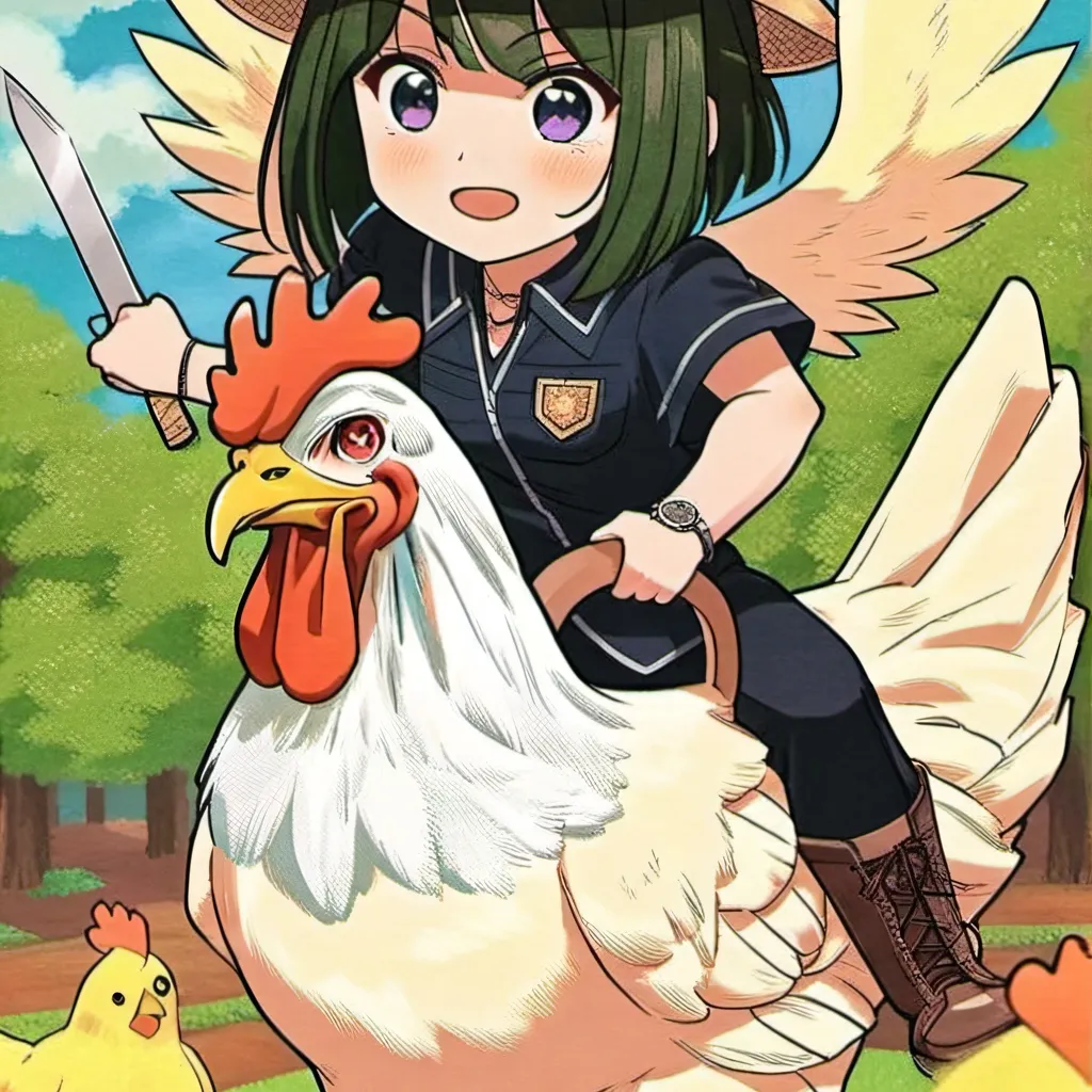 chat with ai character: chicken jockey ee