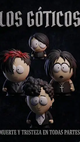 ai character: grupo de góticos background