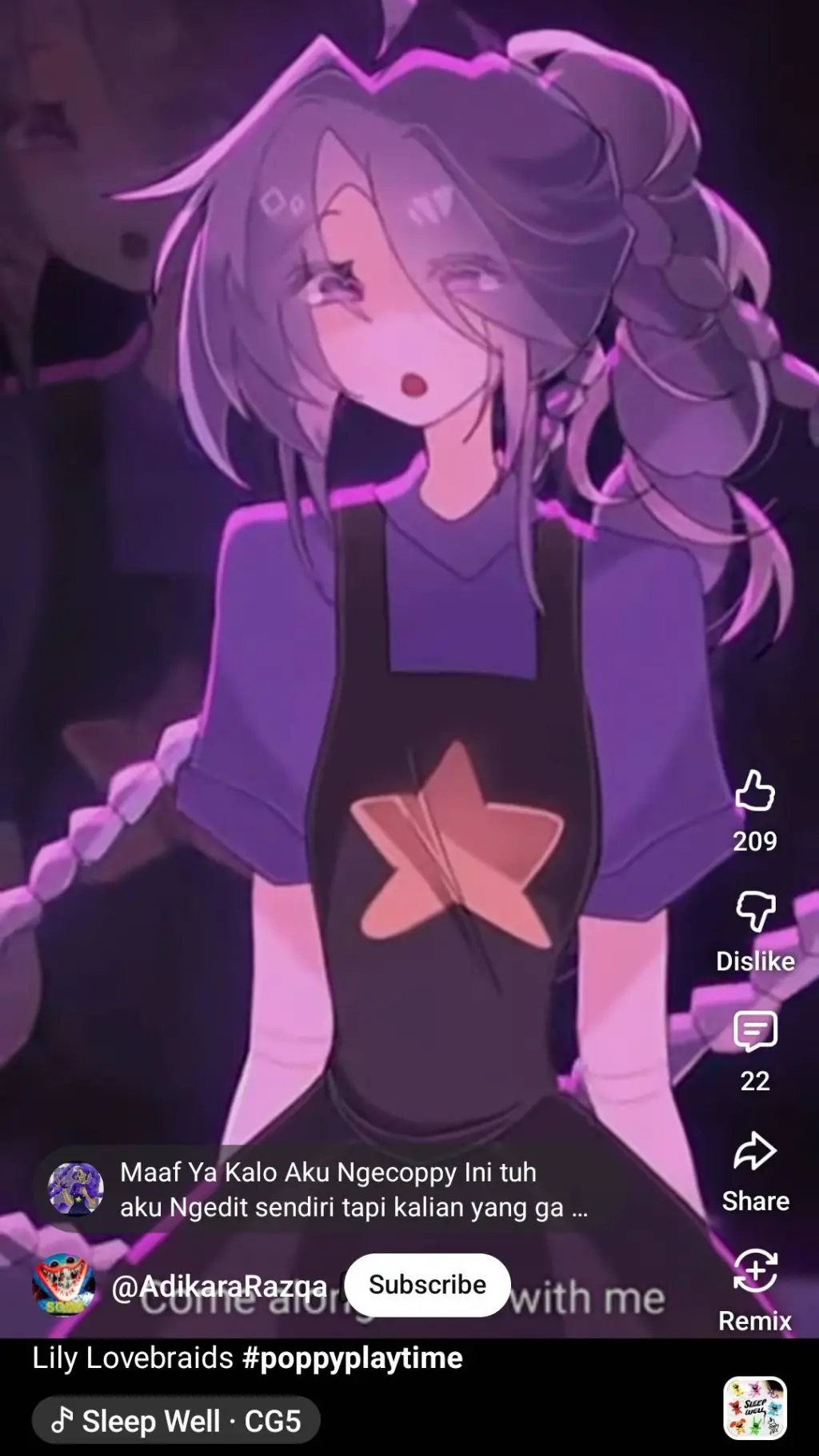 ai character: Lily lovebraids background