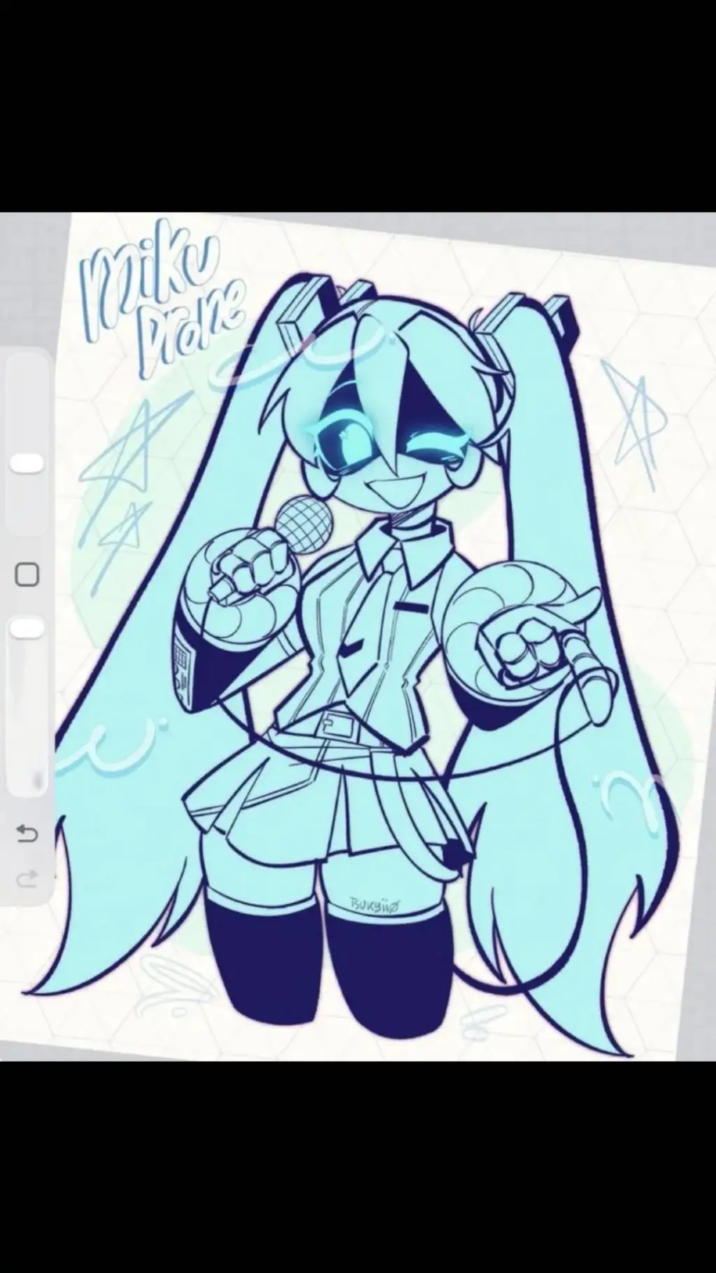 ai character: miku drone background
