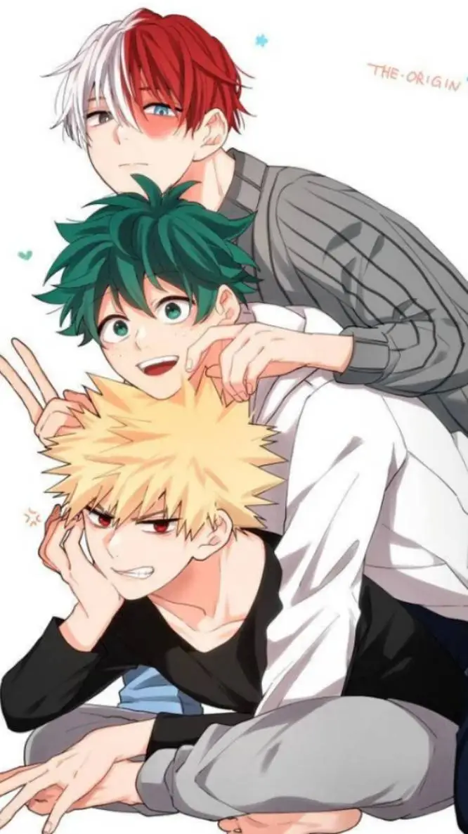 ai character: TodoBakuDeku❤️🤍🧡💚  background