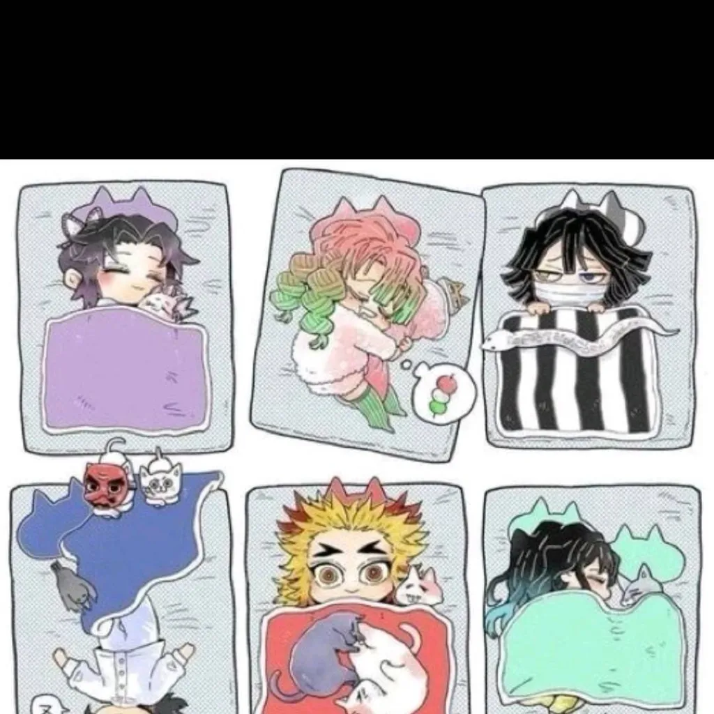 chat with ai character: Kny-pyjama partie 