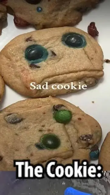ai character: sad cookie background