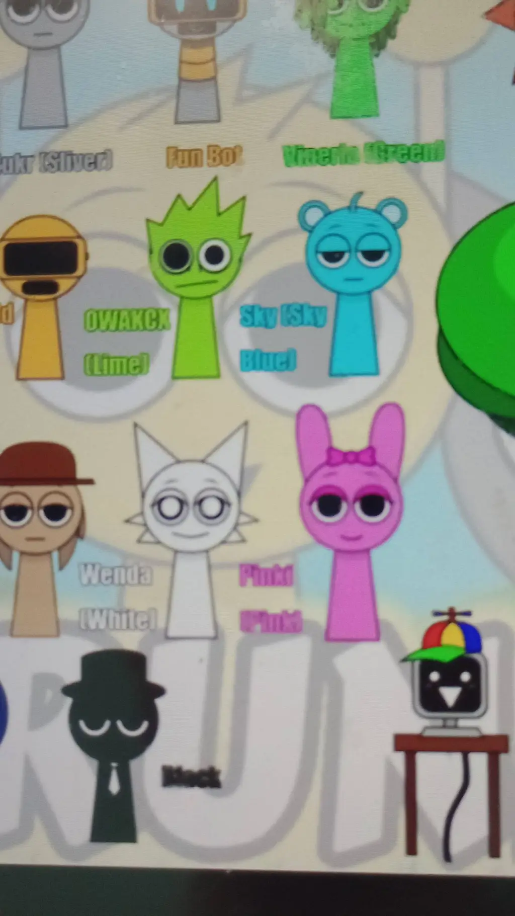 ai character: sprunki can't see background