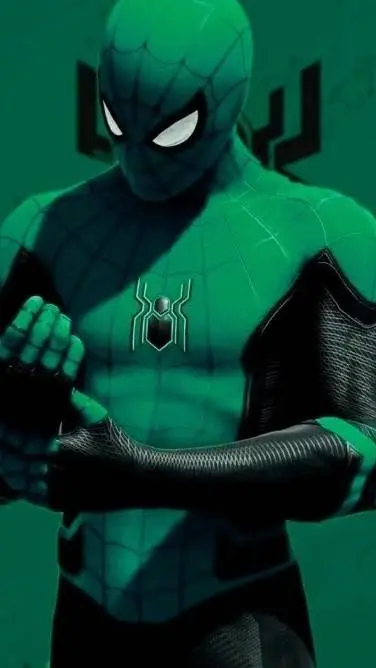 ai character: spider-man verde  background