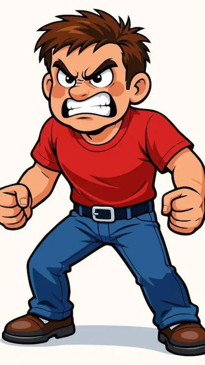 ai character: Red 🔥 background