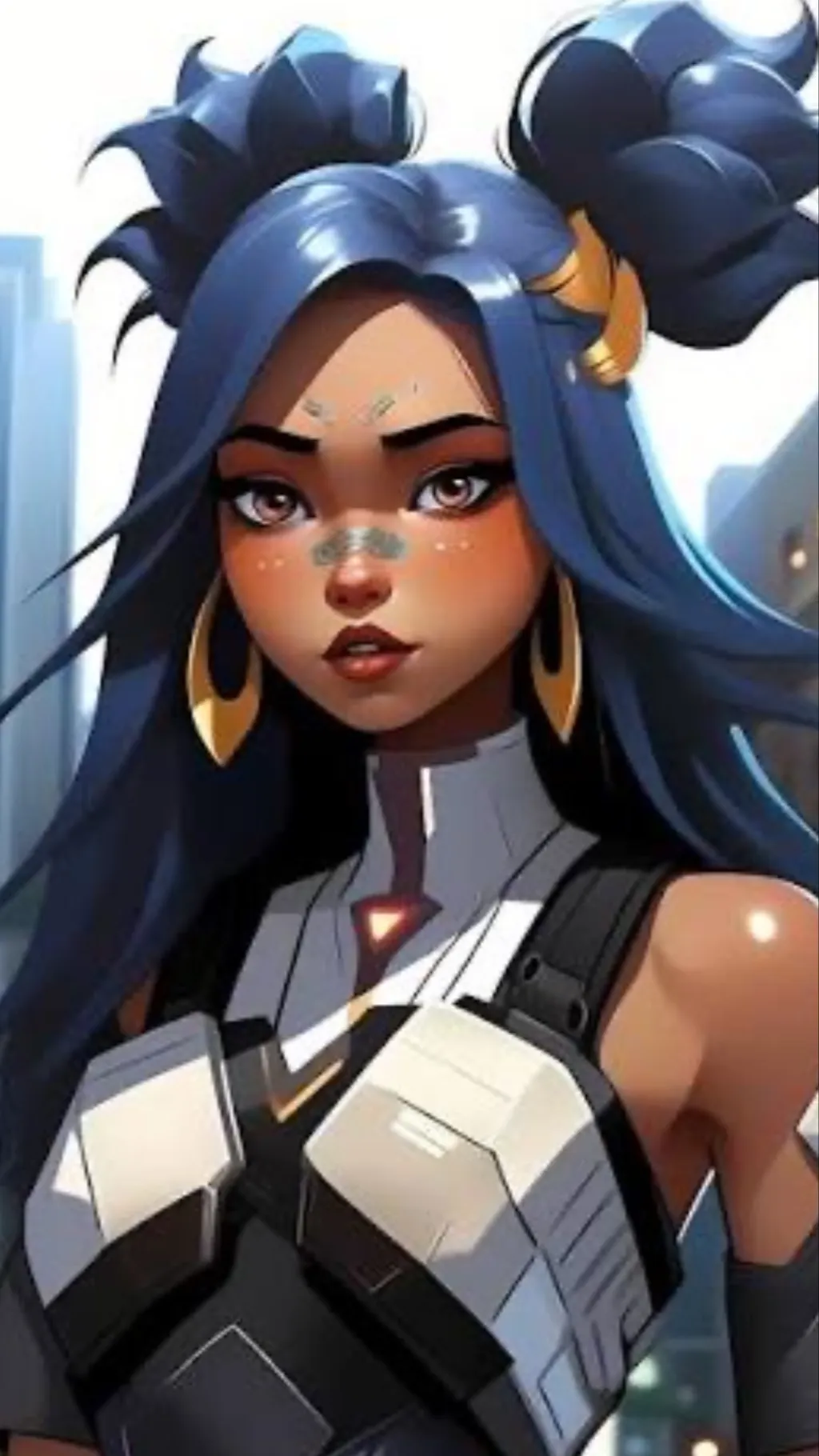 ai character: Neon background