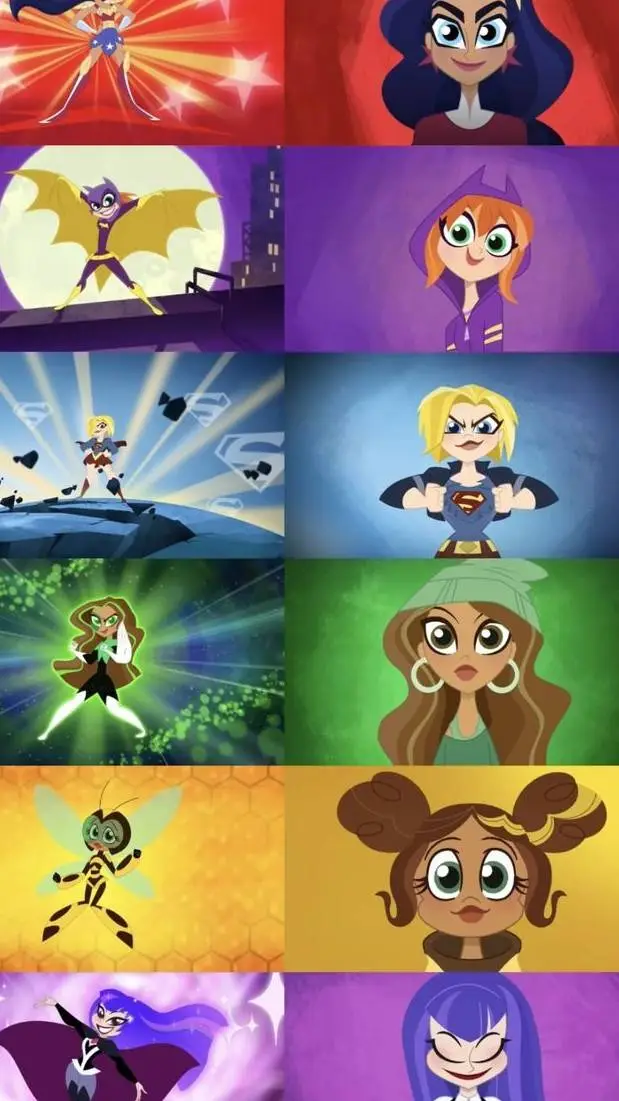 ai character: DC superherogirls  background
