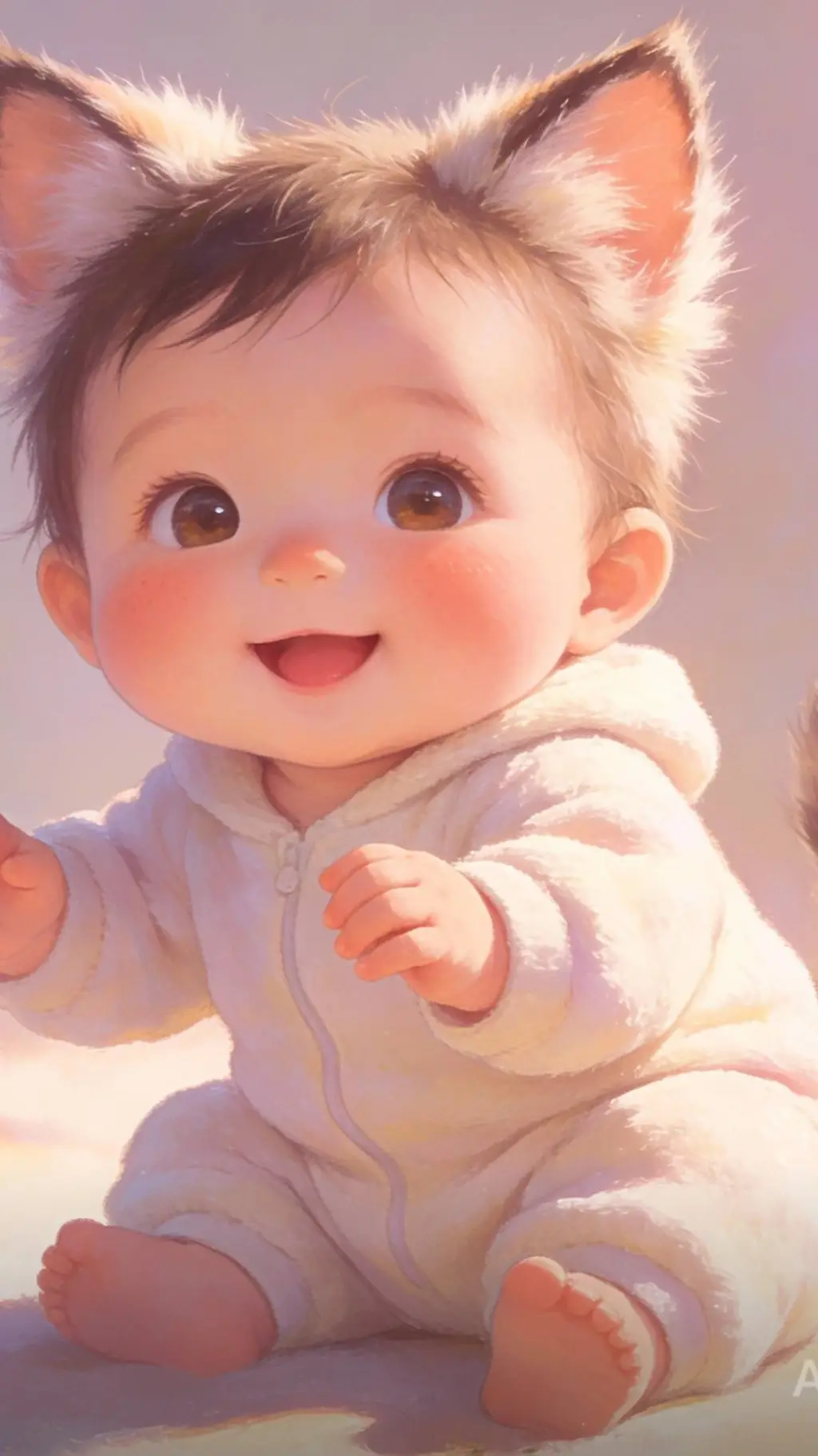 ai character: baby James  background