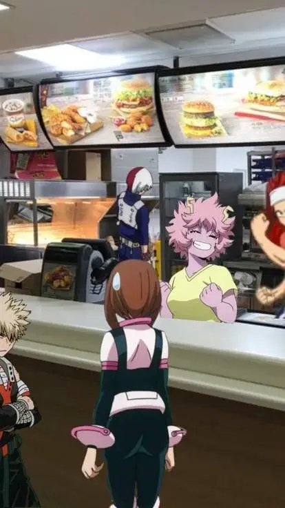 ai character: Mha McDonalds background