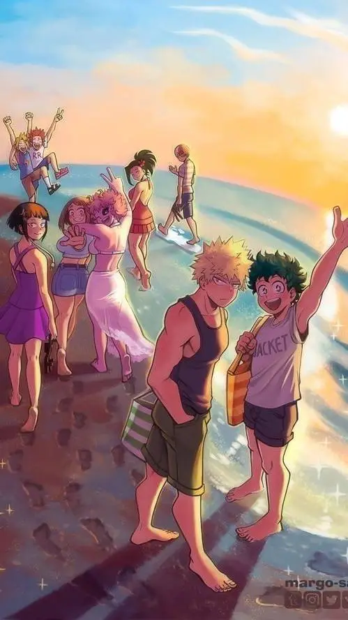 ai character: Mha Pool Party background