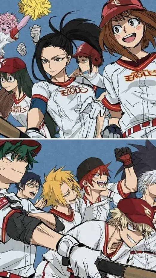 ai character: Mha Baseball background