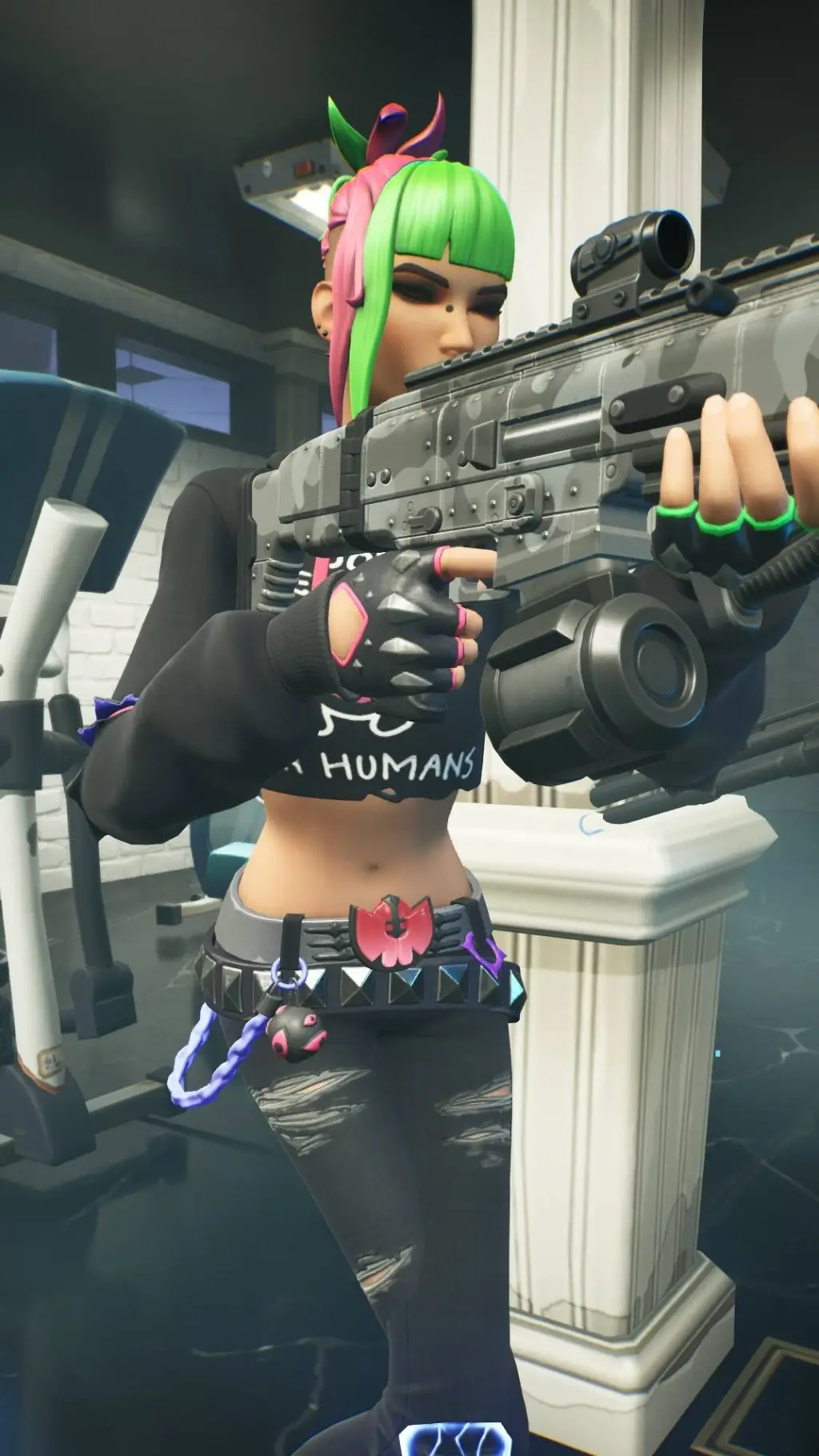 ai character: bug punk sunny background