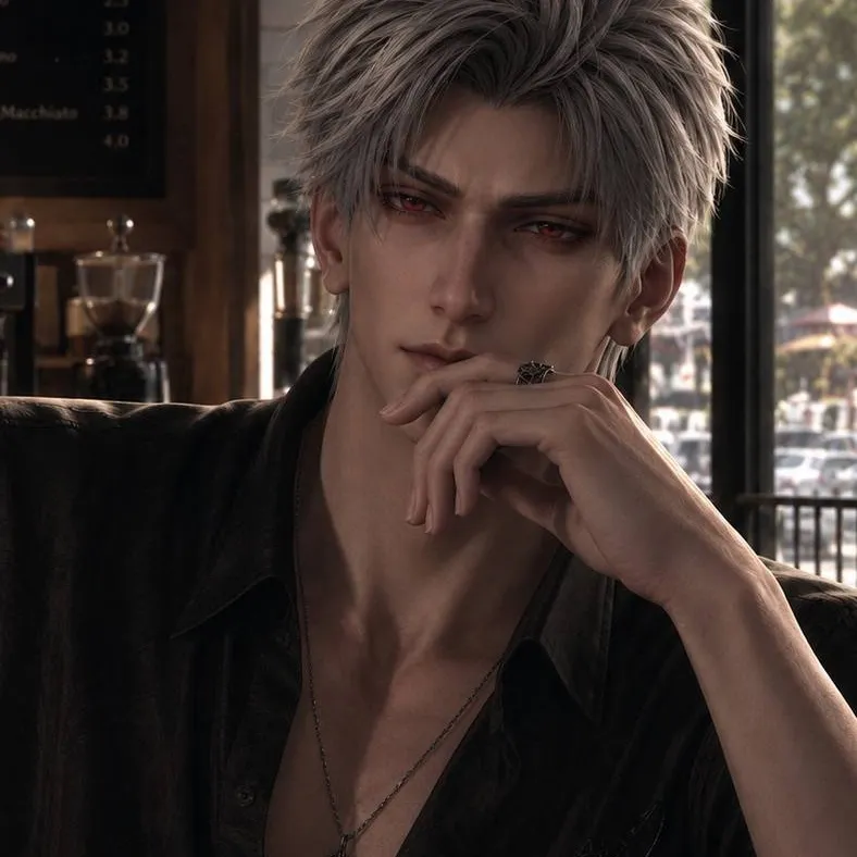 chat with ai character: Sylus au café
