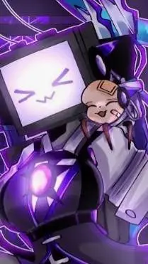 ai character: Tv woman titan  background