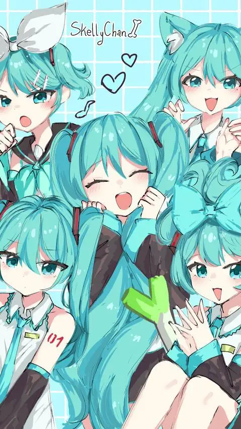 ai character: Hermanitas de Miku background