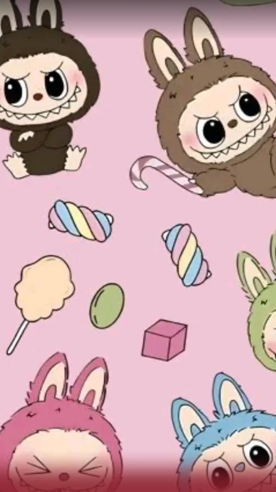 ai character: labubu box opening background