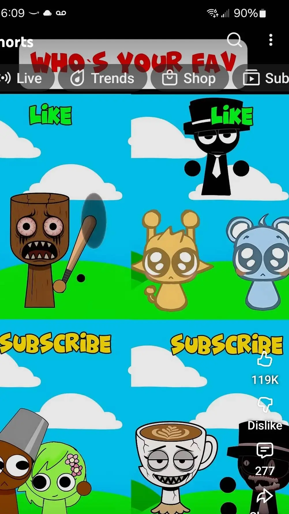 ai character: baby sprunki. background