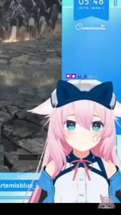 ai character: Artemis Blue background