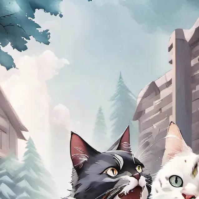 chat with ai character: black cat whitecat