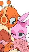 ai character: oren x pinki background