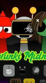 ai character: sprunki midnigth  background