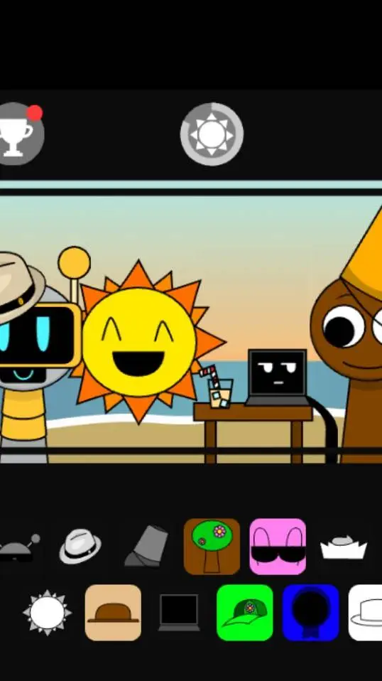 ai character: sprunki verano  background