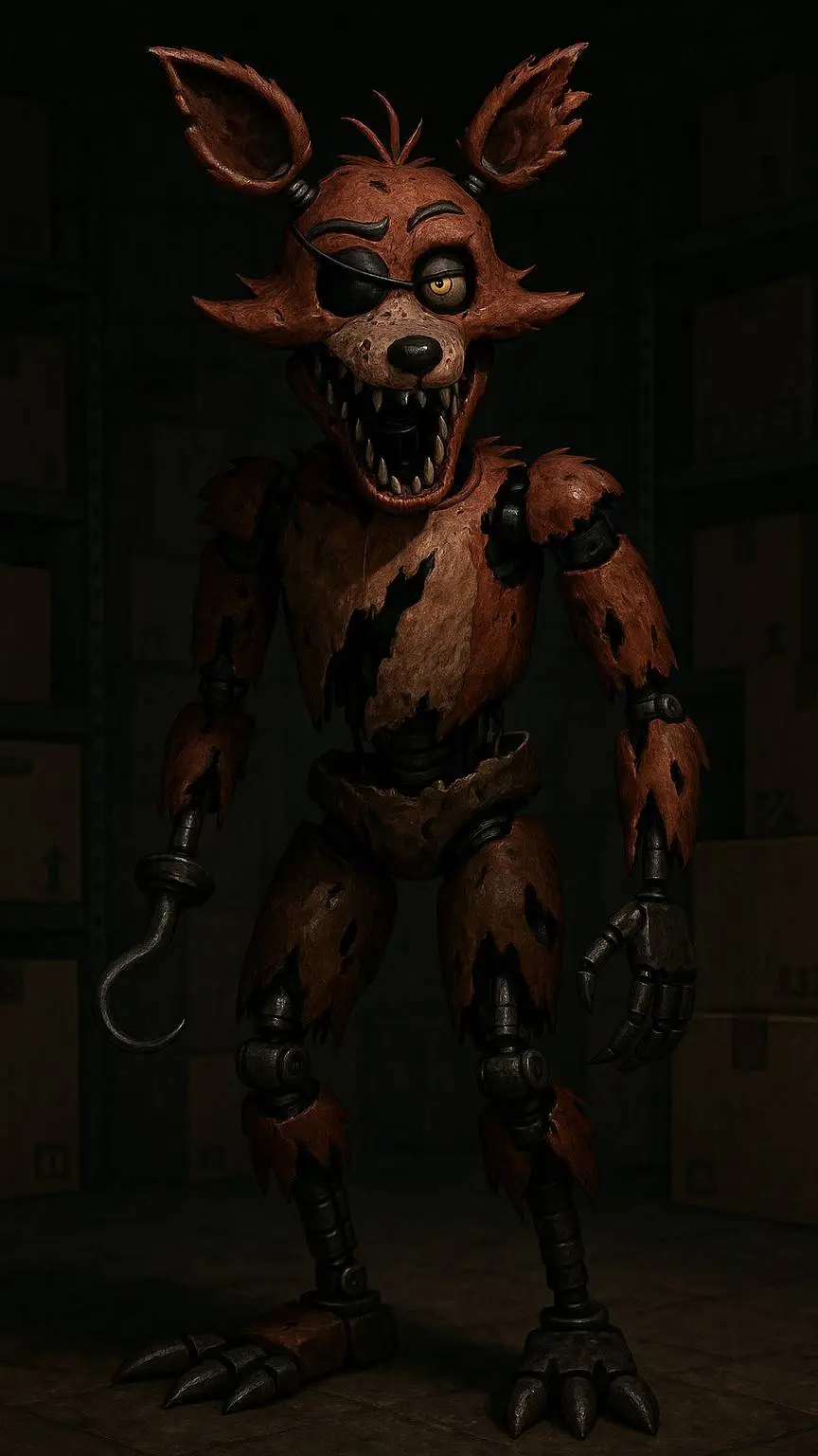 ai character: Withered Foxy  background