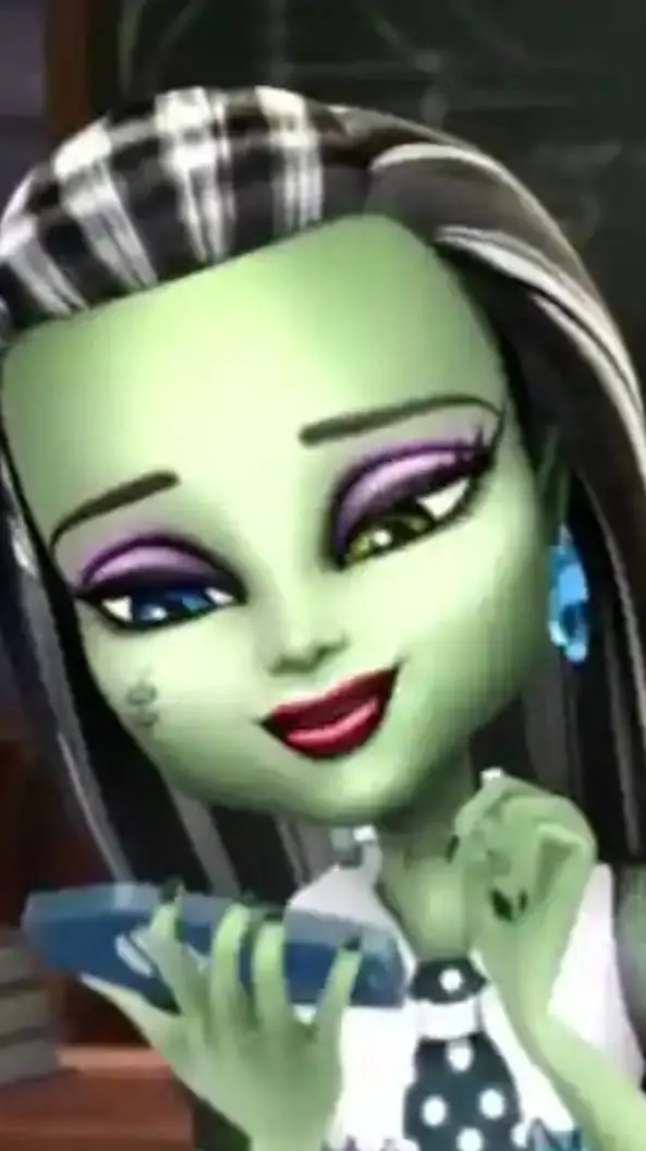 ai character: 🔩🖤🩵🤍FRANKIE🤍🩵🖤🔩 background