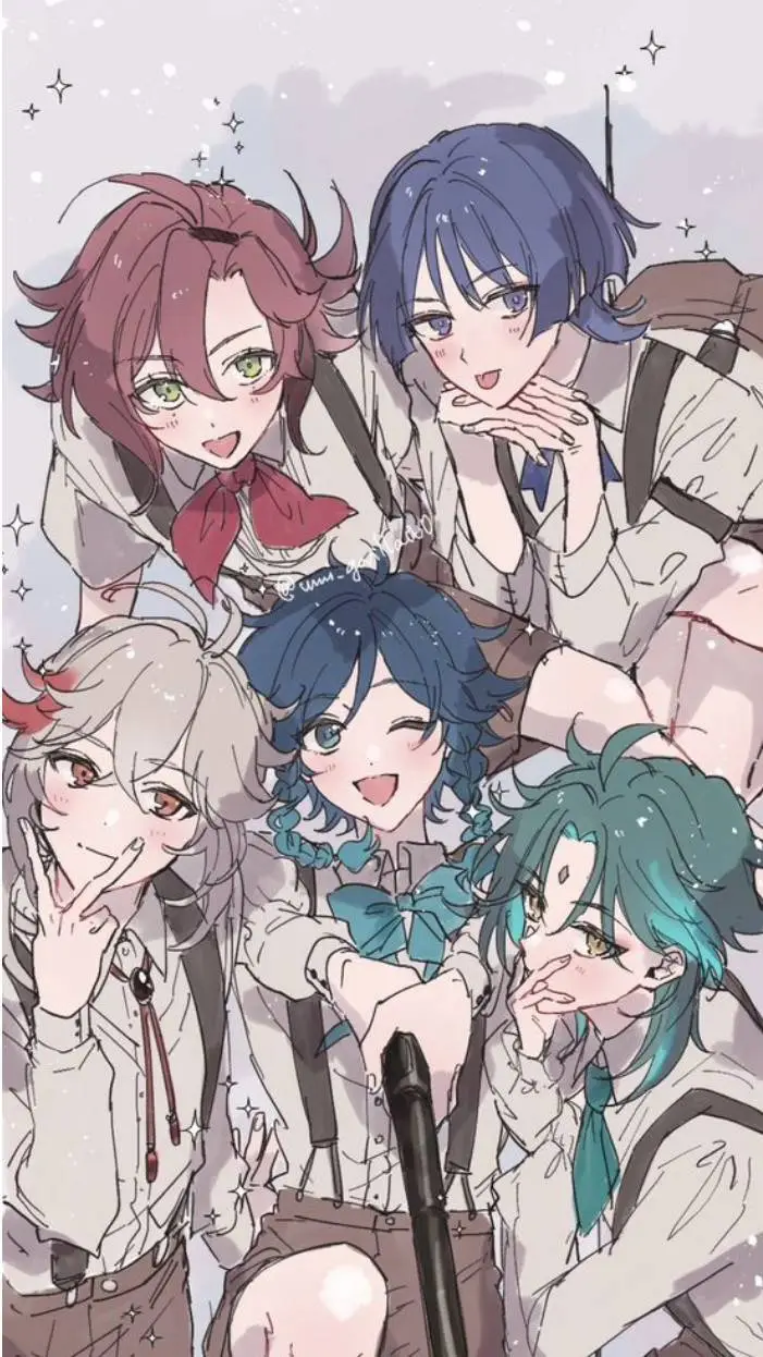 ai character: Anemo boys school background