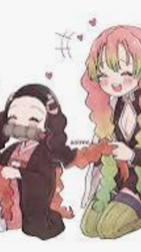 ai character: nezuko n mitsuri 2 background