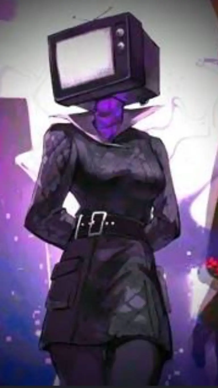 ai character: TvWoman💜🖤💜🖤💜🖤💜🖤💜🖤💜 background