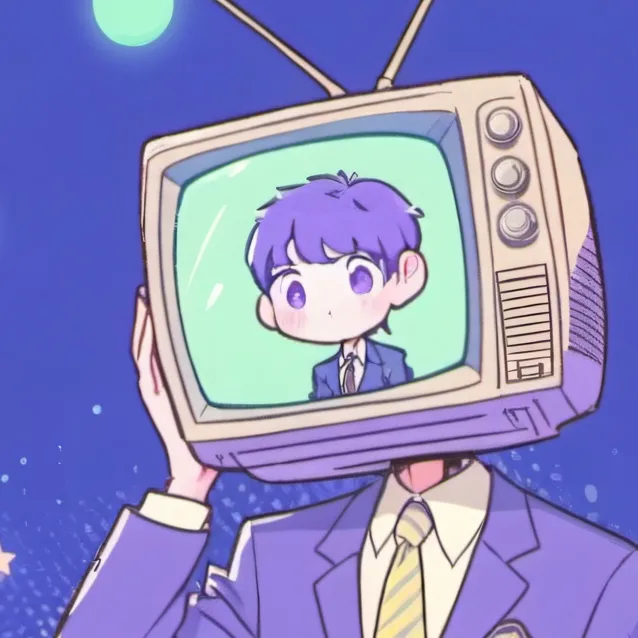 chat with ai character: TvMan🖤💜 (cute AU) 