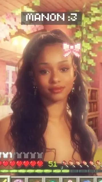 ai character: Manon Minecraft💛 background